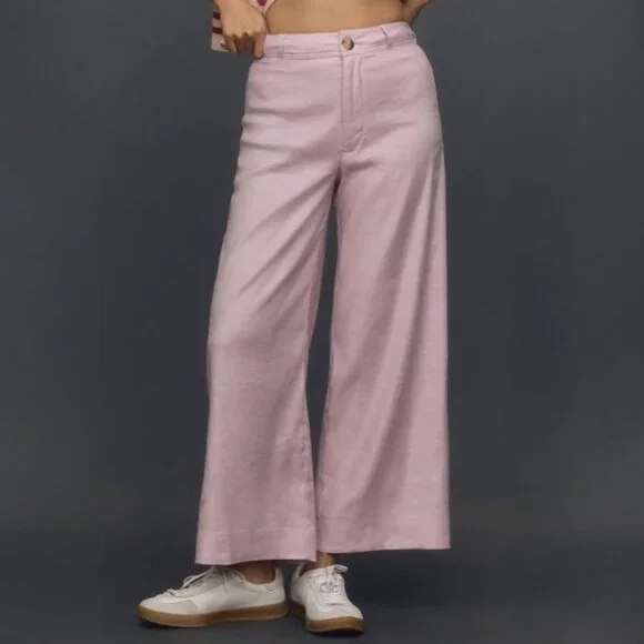 Maeve Ettie High-Rise Crop Wide-Leg Trousers: Linen Edition - Picture 5 of 6